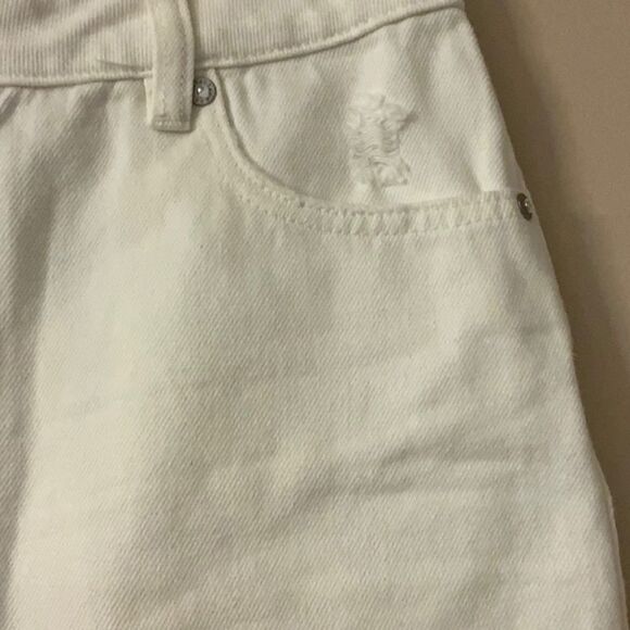 Free People Zip It Up Denim Mini Skirt White 26 - Picture 7 of 13